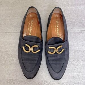 Robert Clergerie Blue Nubuck Leather Loafers (Size 7)
